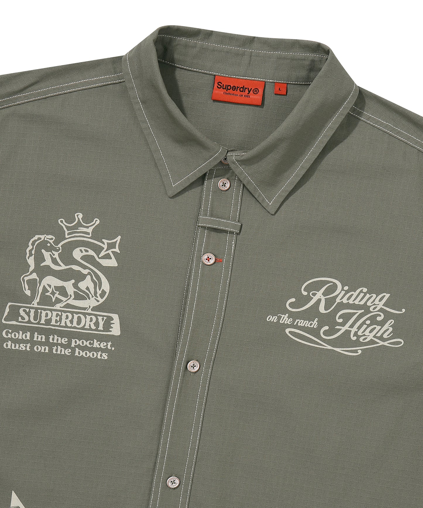 Rich Farmer Graphic Cotton Shirt - Superdry Singapore