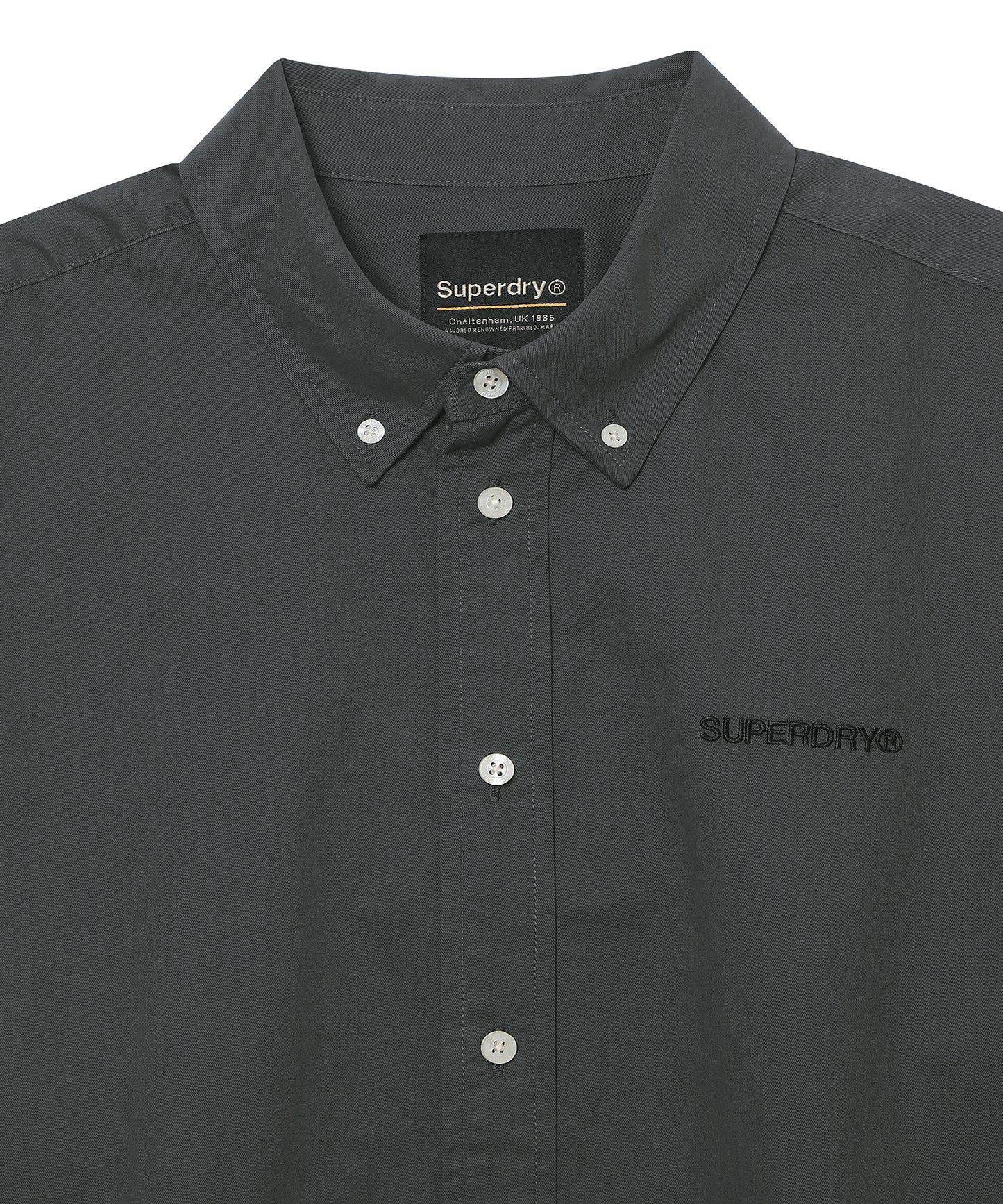Logo Embroidered Cotton Shirt - Superdry Singapore