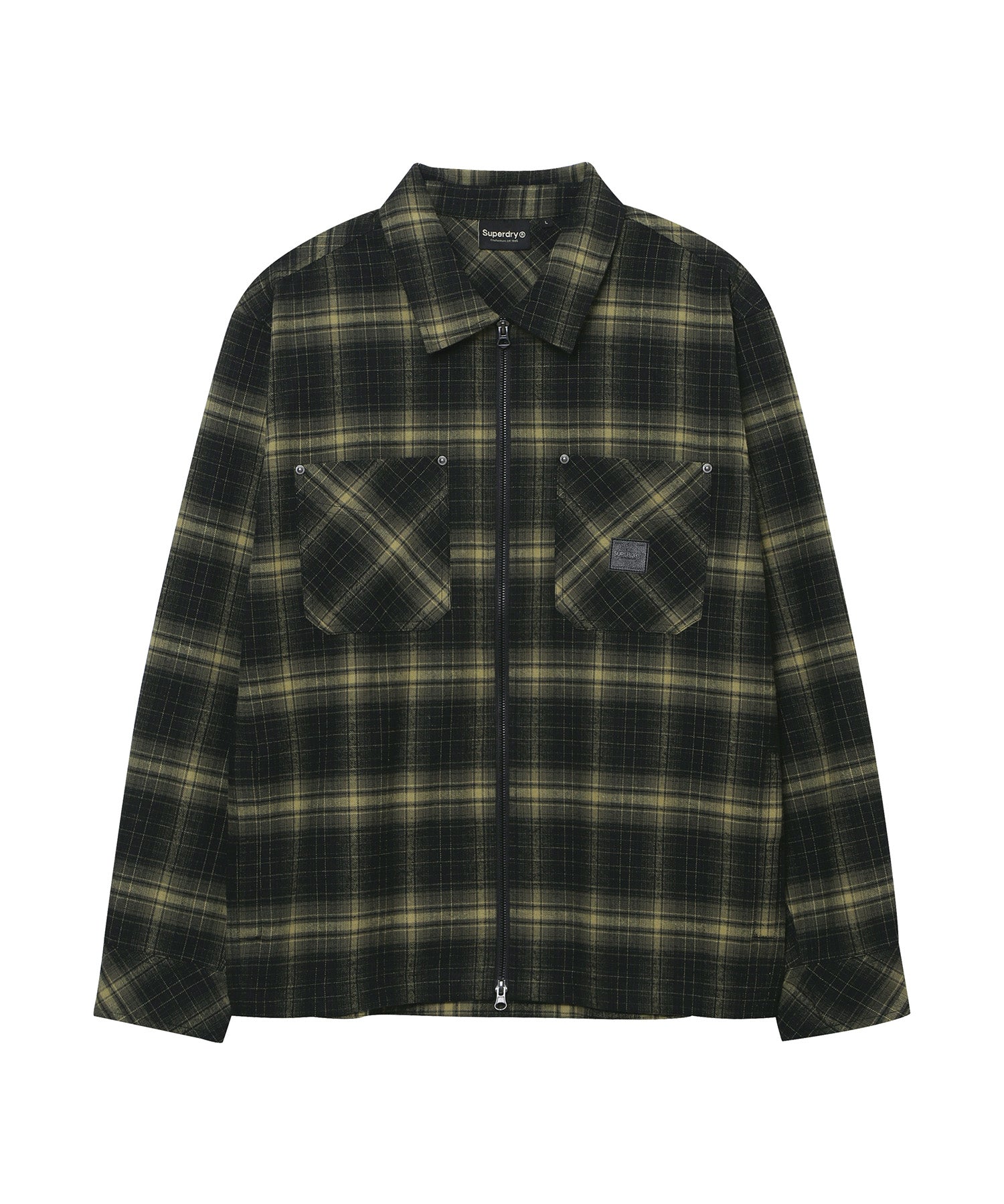 Multi Pocket Zip-Up Check Shirt - Superdry Singapore