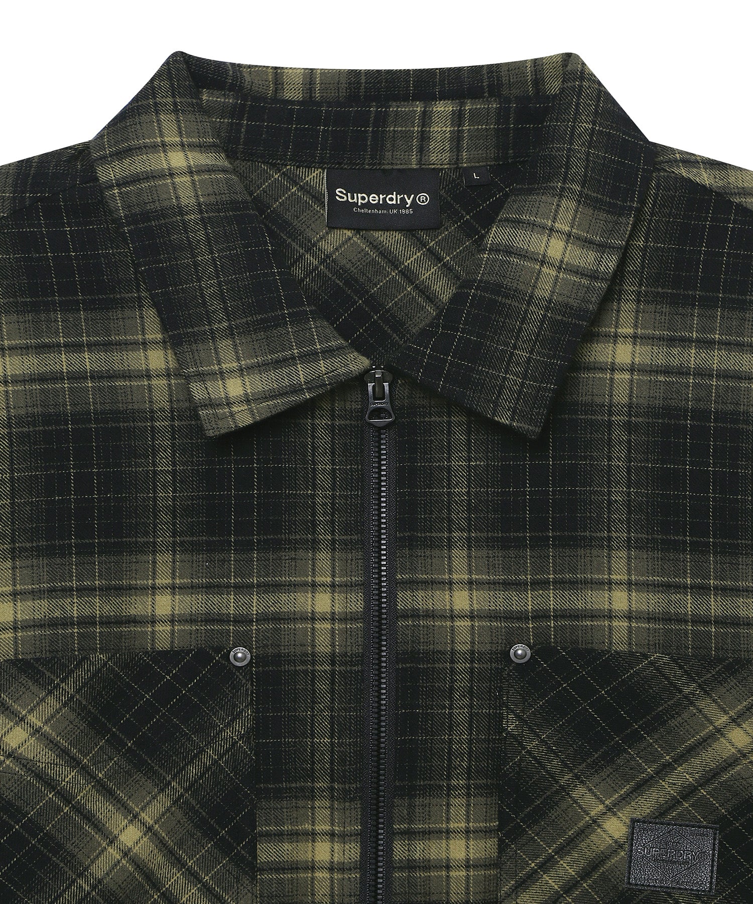 Multi Pocket Zip-Up Check Shirt - Superdry Singapore