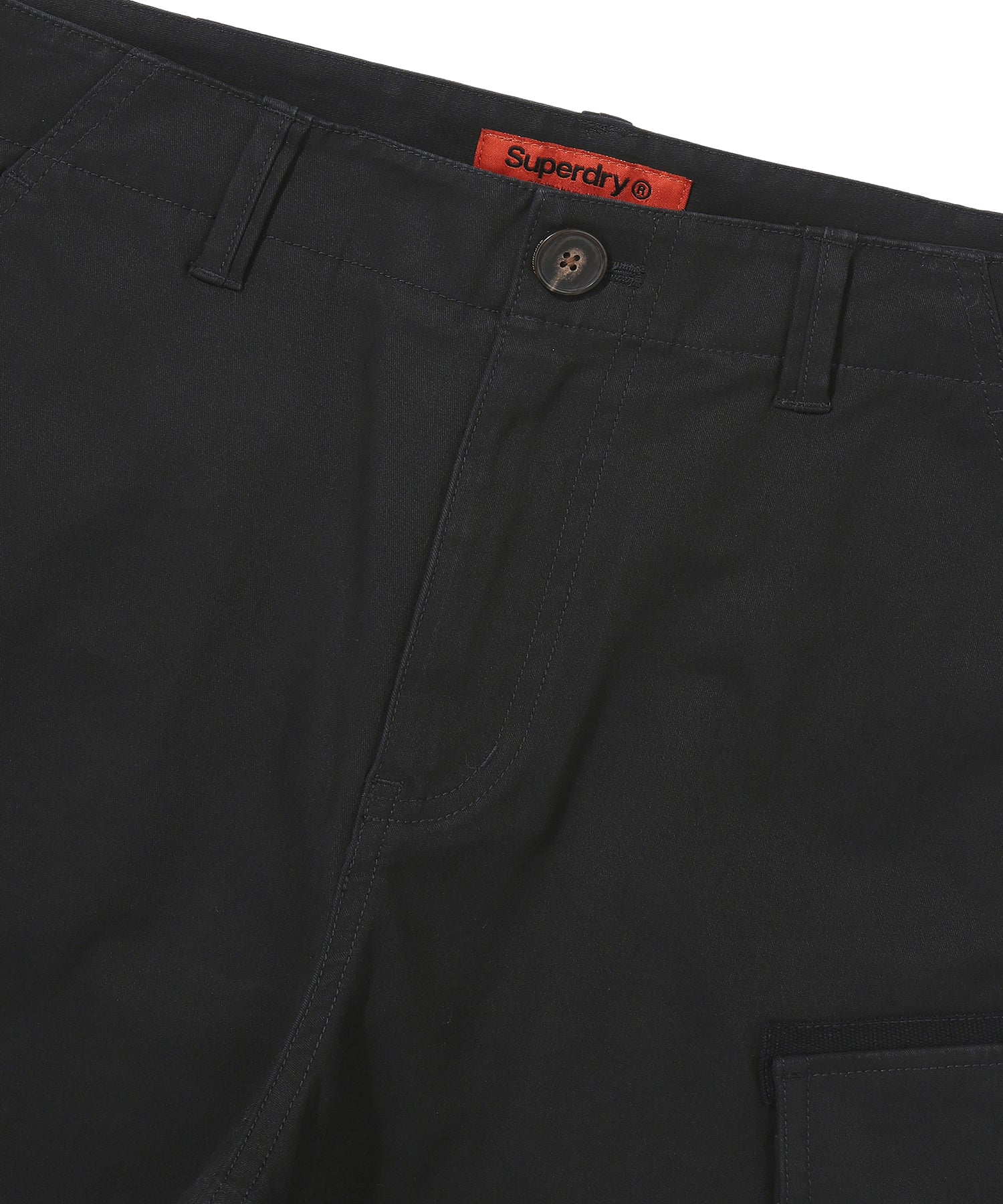 Label Cargo Cotton Shorts - Black - Superdry Singapore