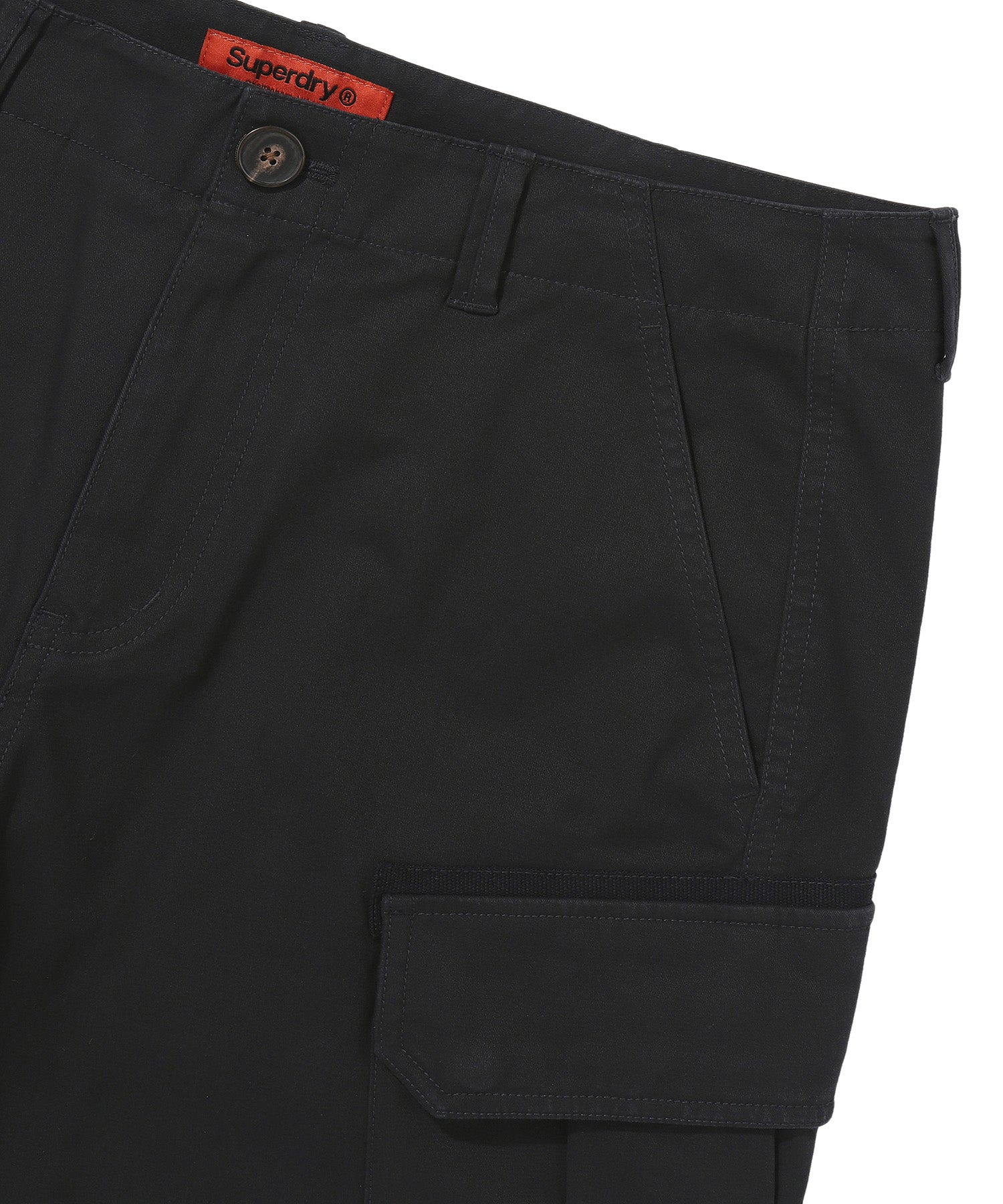 Label Cargo Cotton Shorts - Black - Superdry Singapore