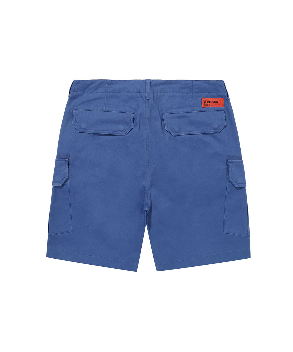 Label Cargo Cotton Shorts - D/Blue - Superdry Singapore