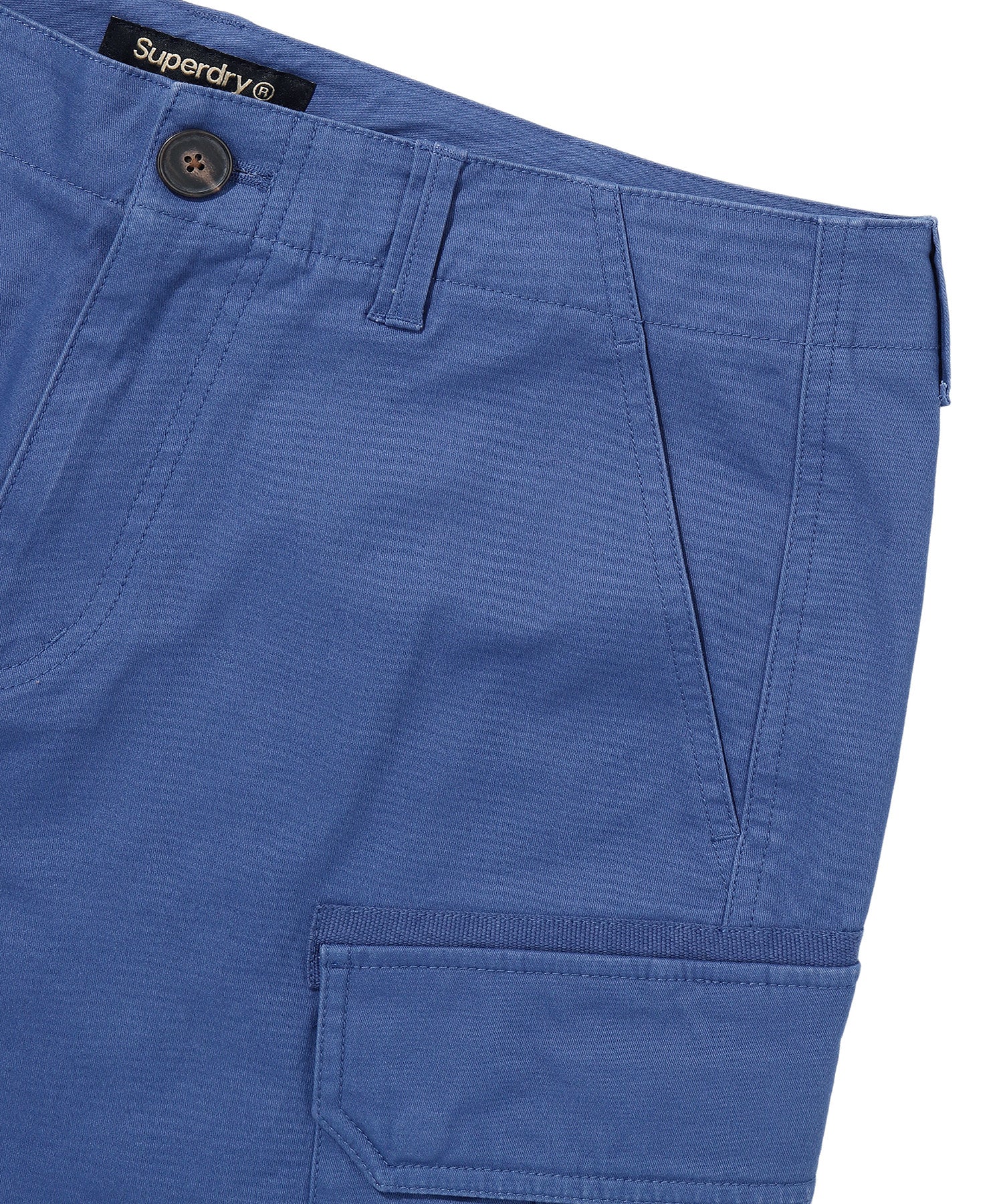 Label Cargo Cotton Shorts - D/Blue - Superdry Singapore