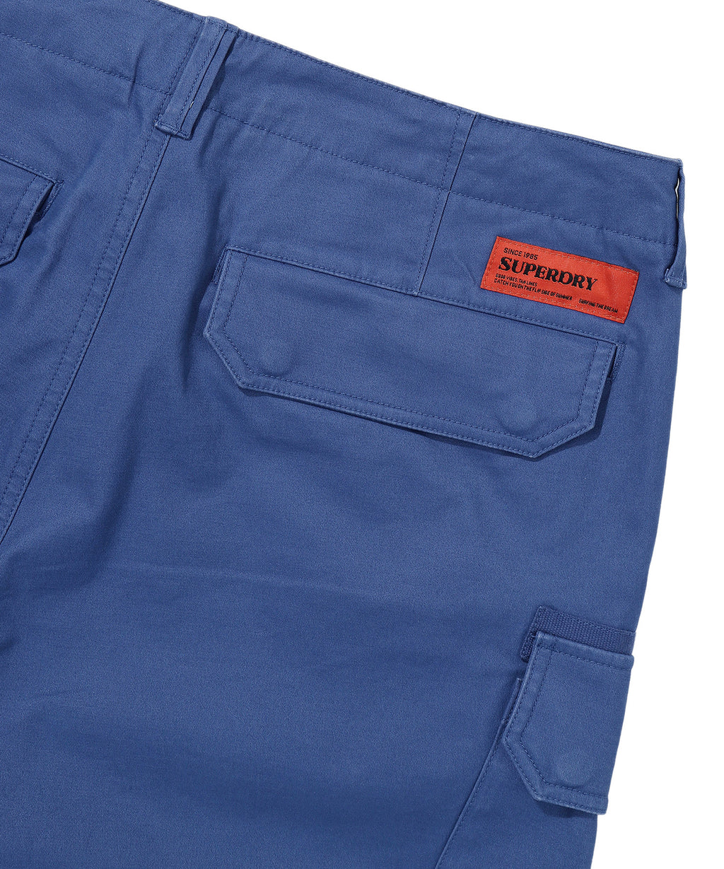 Label Cargo Cotton Shorts - D/Blue - Superdry Singapore