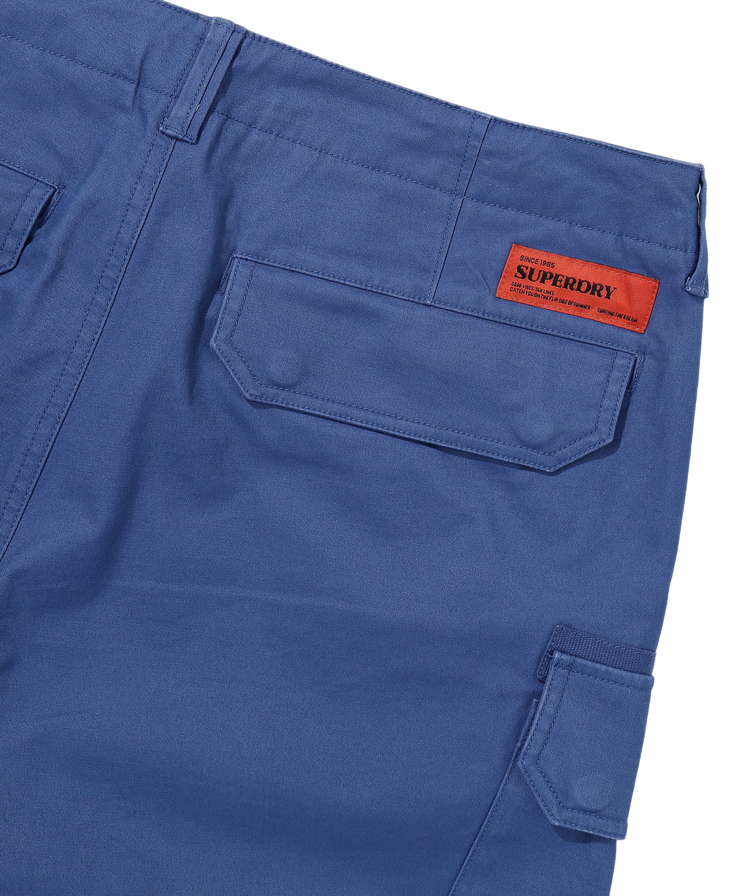 Label Cargo Cotton Shorts - D/Blue - Superdry Singapore
