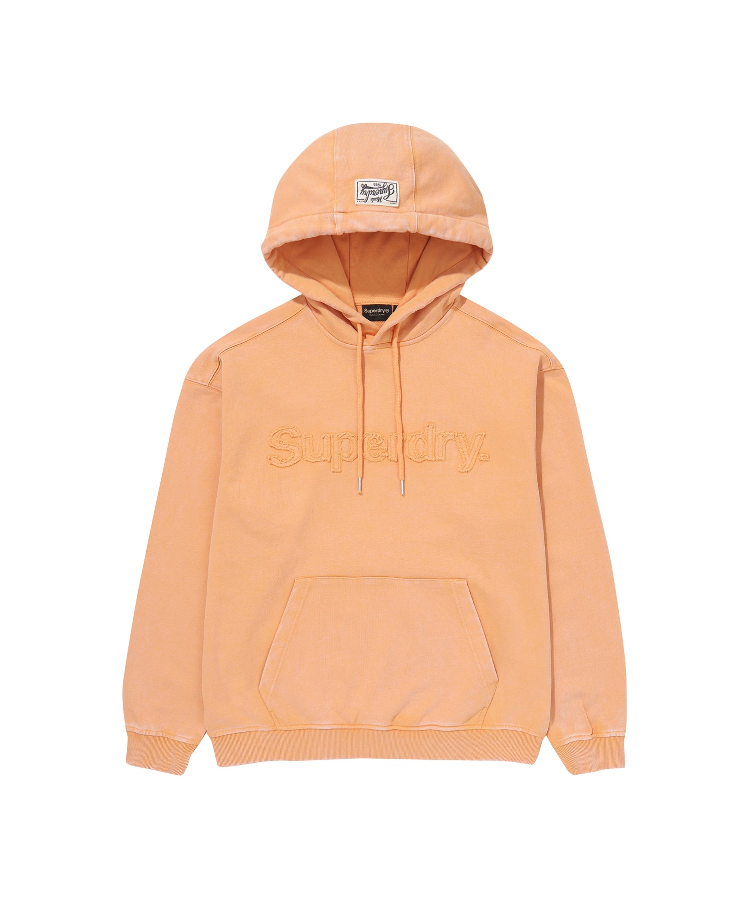 Vintage Washed Hoodie - L/Orange  - Superdry Singapore