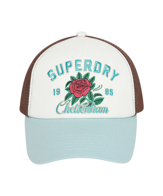 Flower Mesh Trucker Ball Cap - Blue - Superdry Singapore
