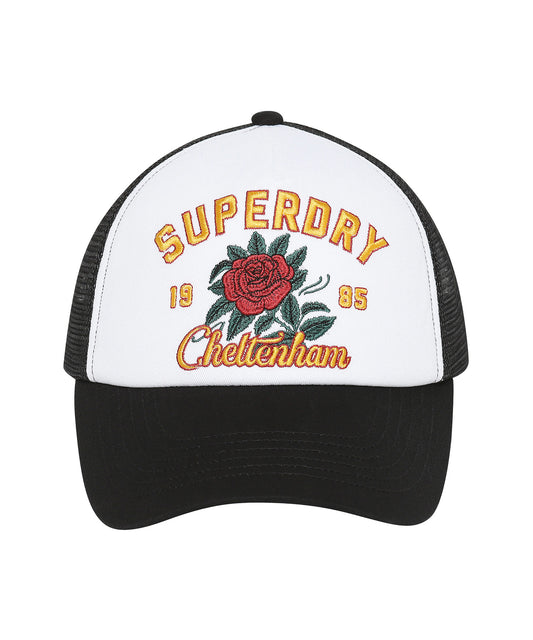 Flower Mesh Trucker Ball Cap - Black - Superdry Singapore