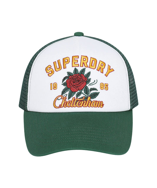Flower Mesh Trucker Ball Cap - Green - Superdry Singapore
