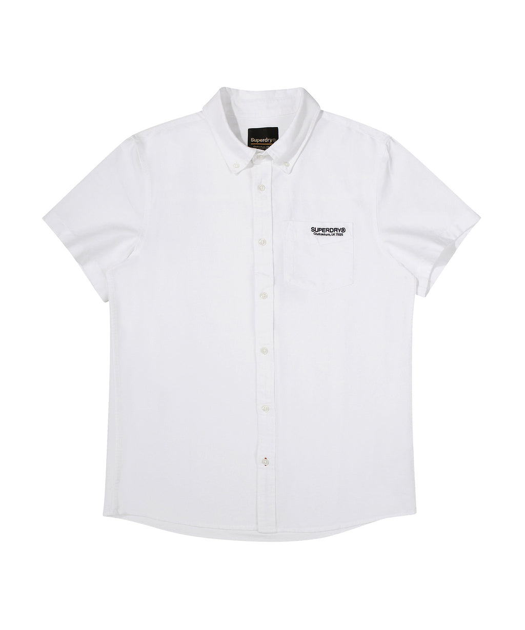 Core Short Sleeve Oxford Shirt - White - Superdry Singapore