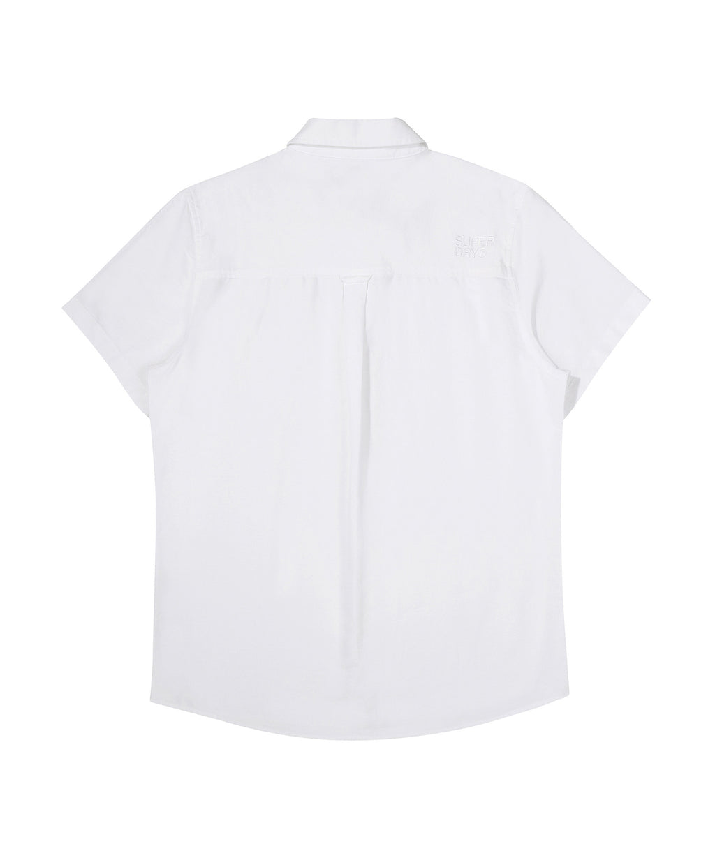 Core Short Sleeve Oxford Shirt - White - Superdry Singapore
