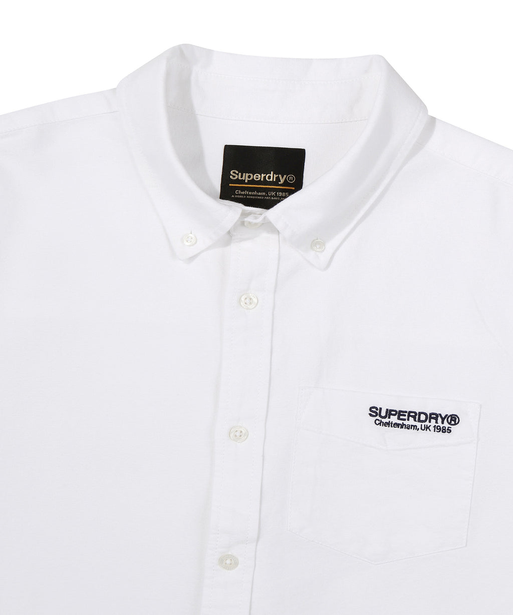 Core Short Sleeve Oxford Shirt - White - Superdry Singapore