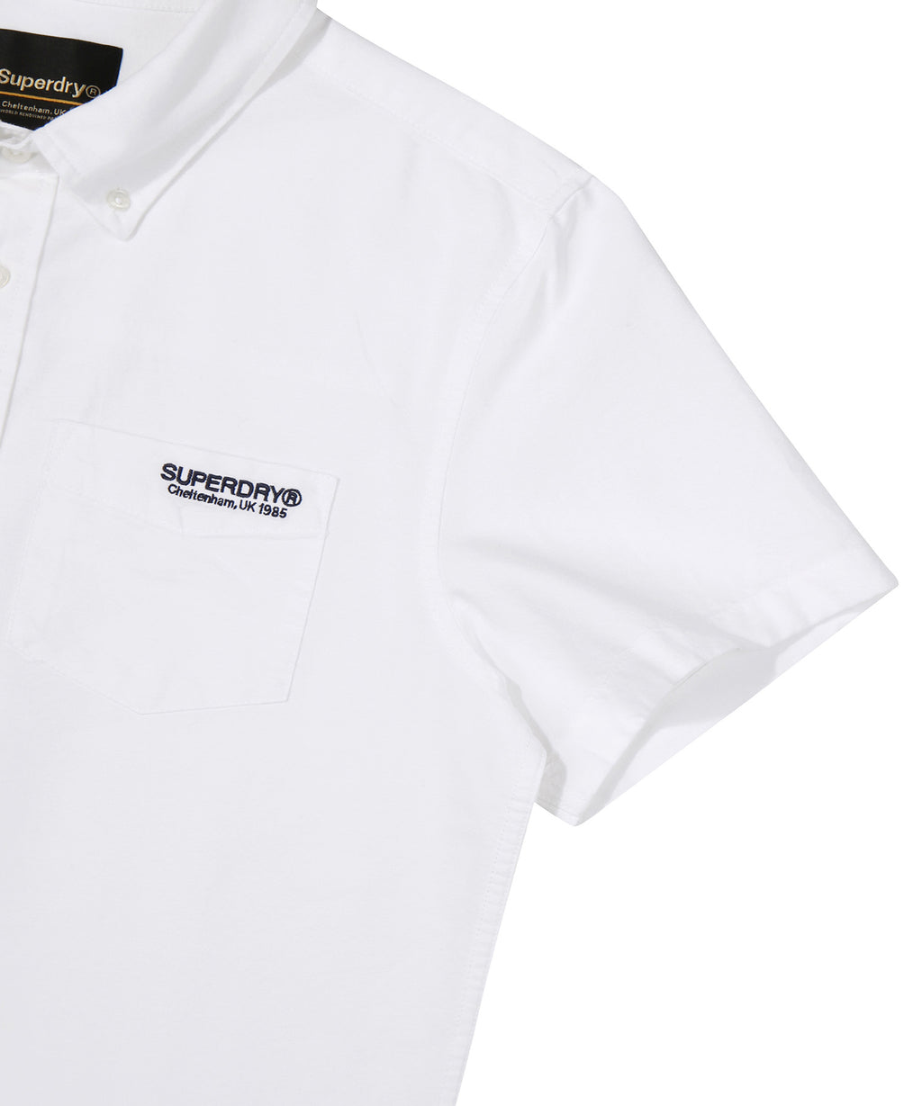 Core Short Sleeve Oxford Shirt - White - Superdry Singapore