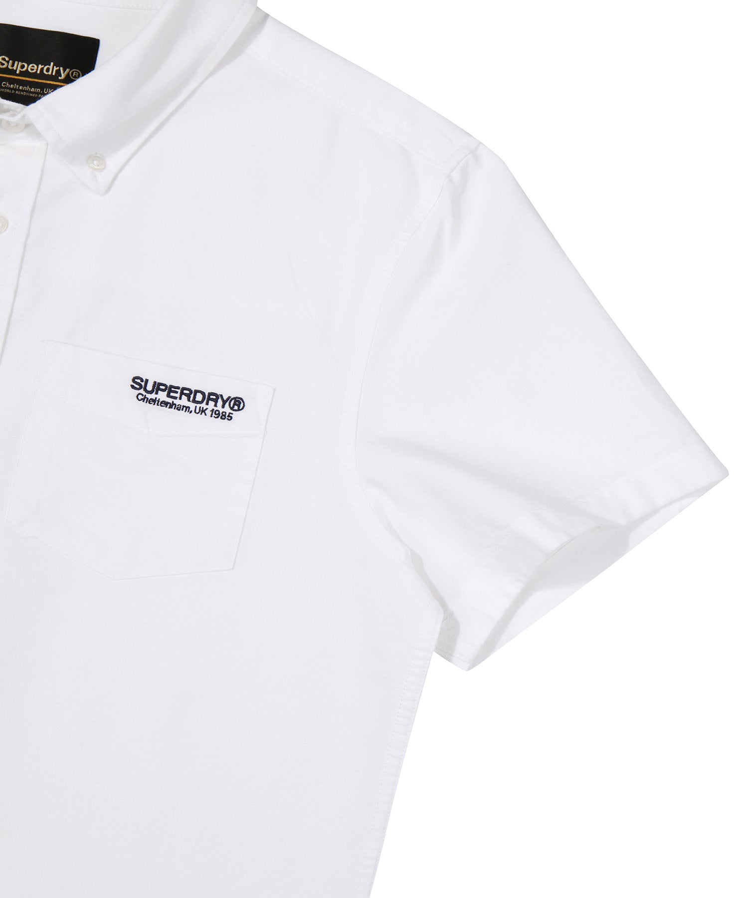 Core Short Sleeve Oxford Shirt - White - Superdry Singapore