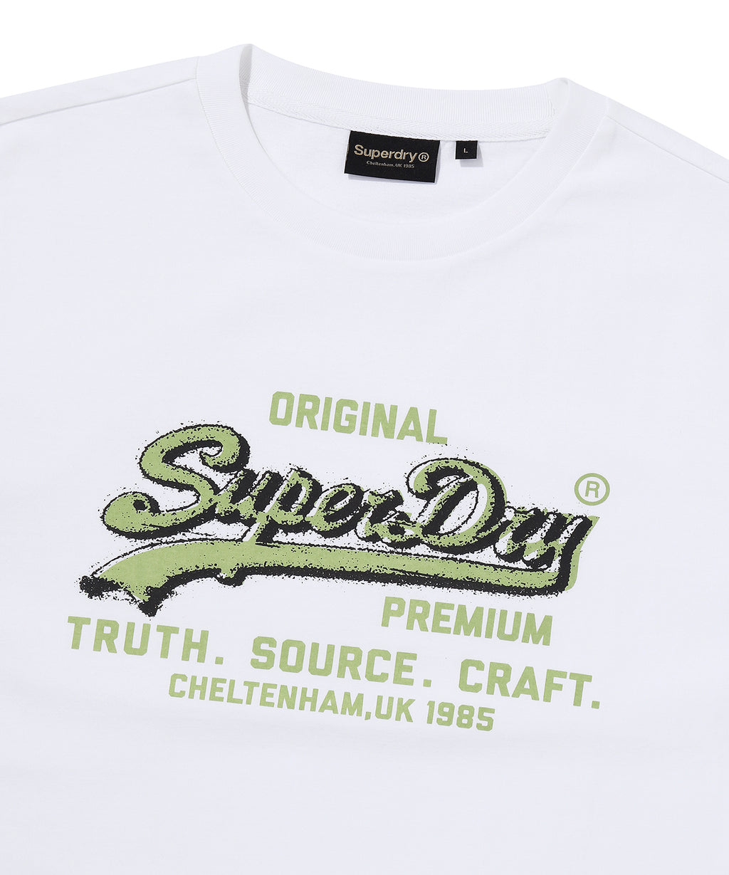 Sprayed Vintage Logo T-Shirt - White - Superdry Singapore
