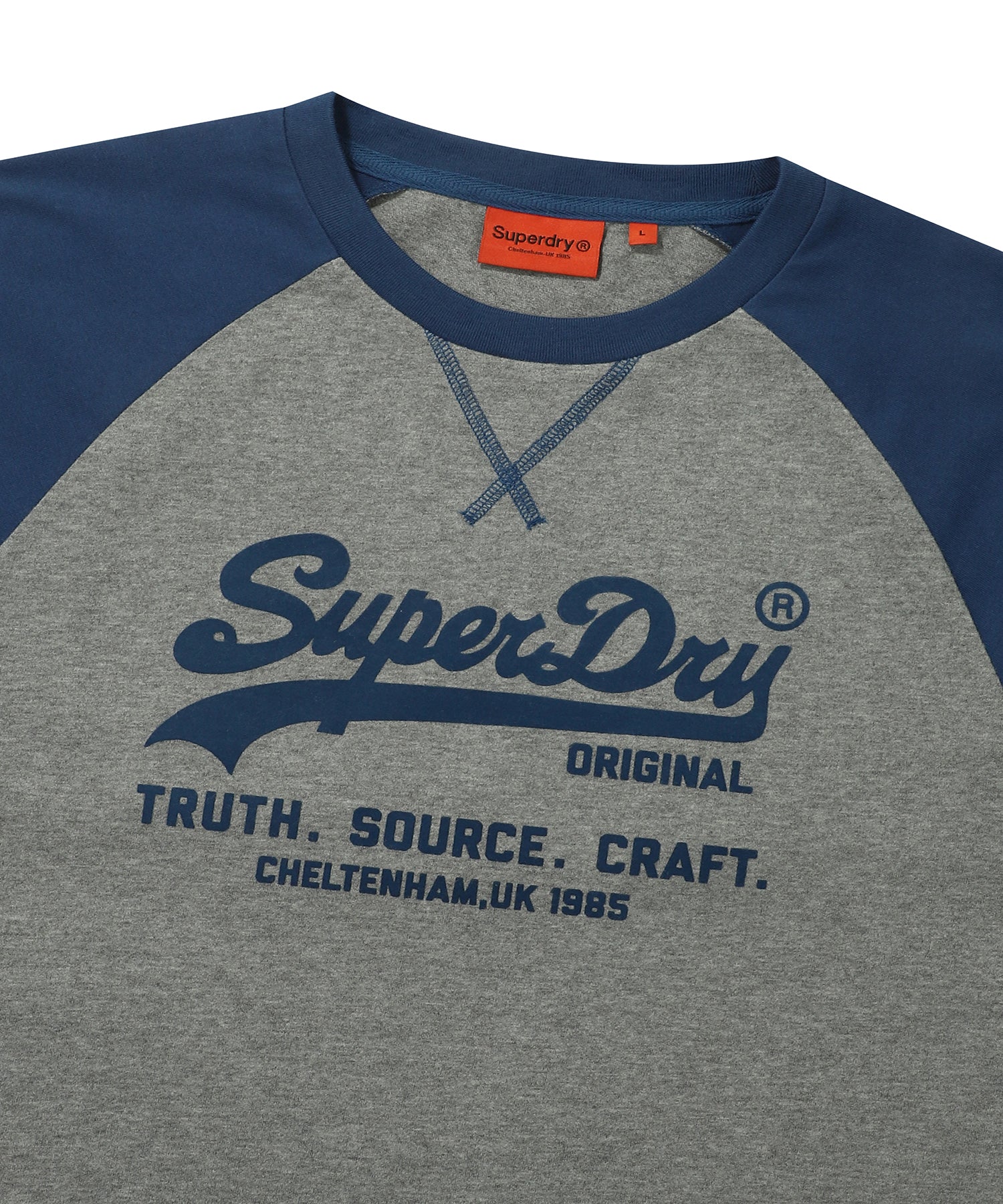 Vintage Logo Raglan T-Shirt - D/Blue  - Superdry Singapore