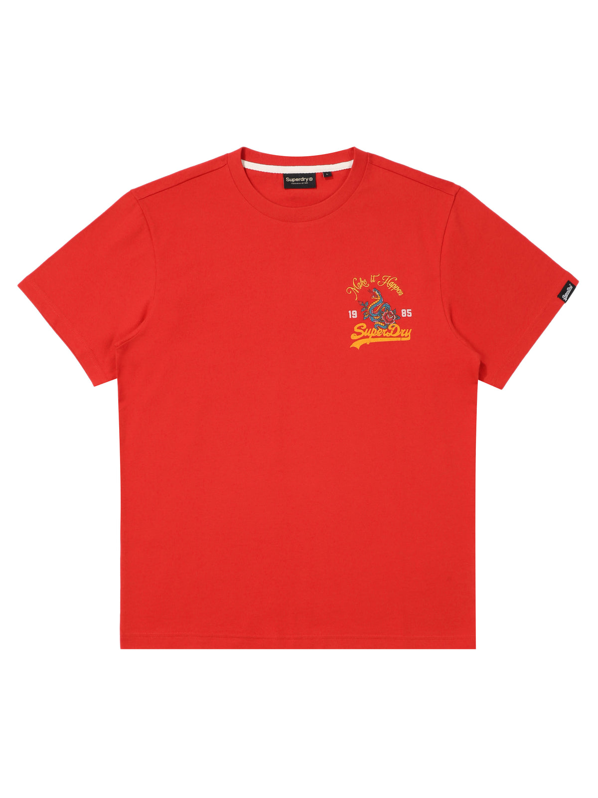 Snake Small Logo T-Shirt - Red - Superdry Singapore