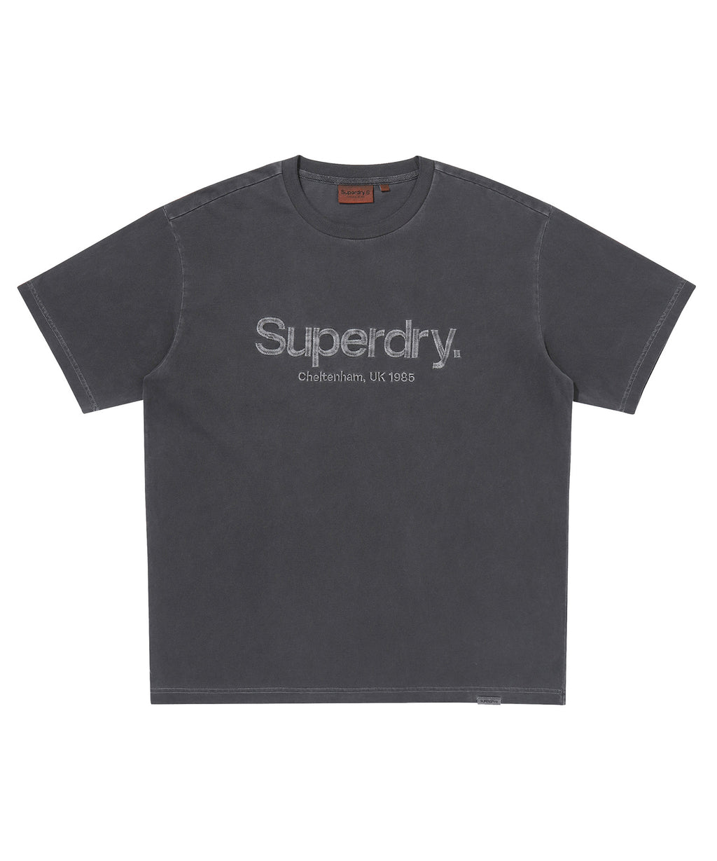 Core Mono Logo T-Shirt - D/Grey  - Superdry Singapore