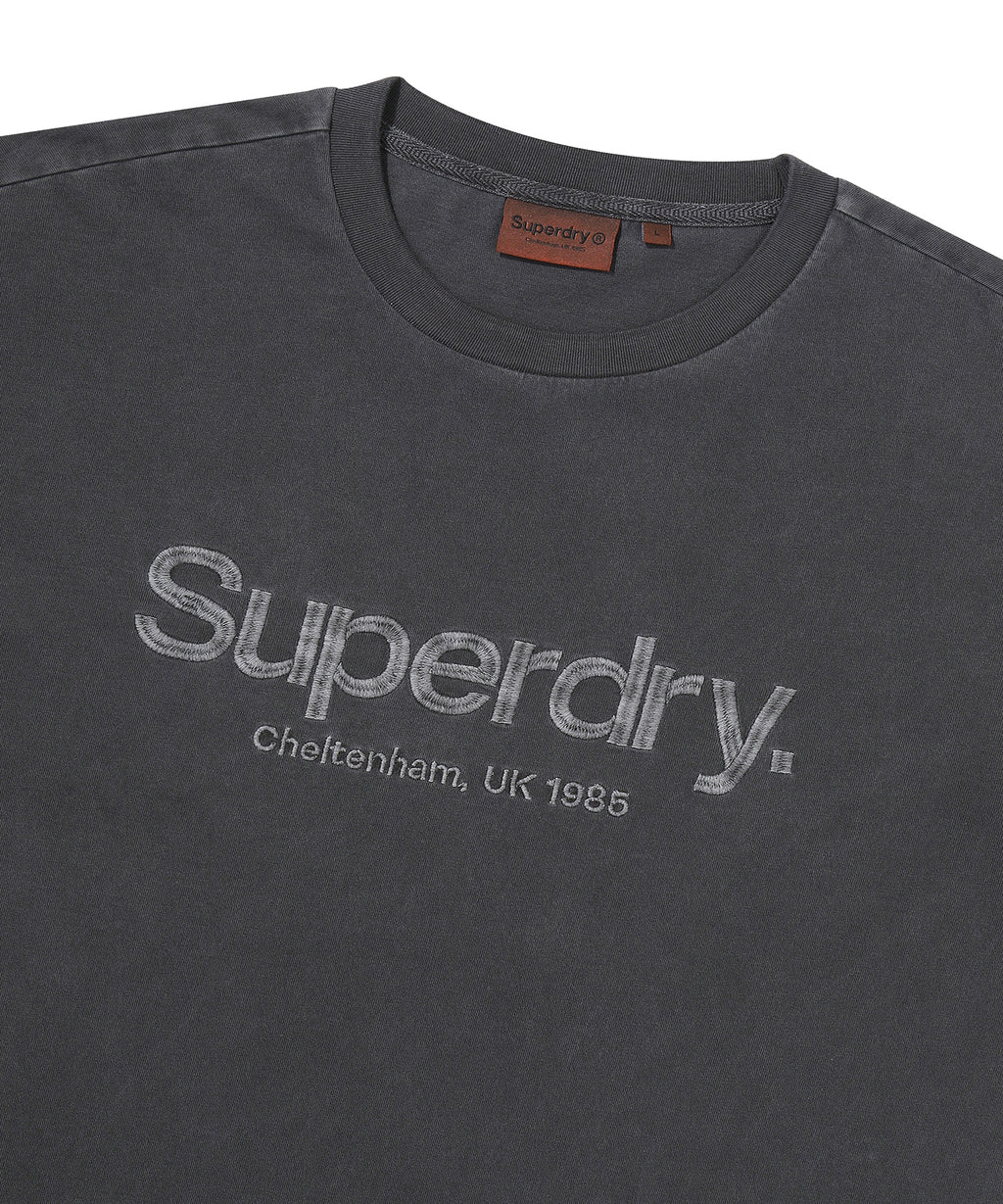 Core Mono Logo T-Shirt - D/Grey  - Superdry Singapore