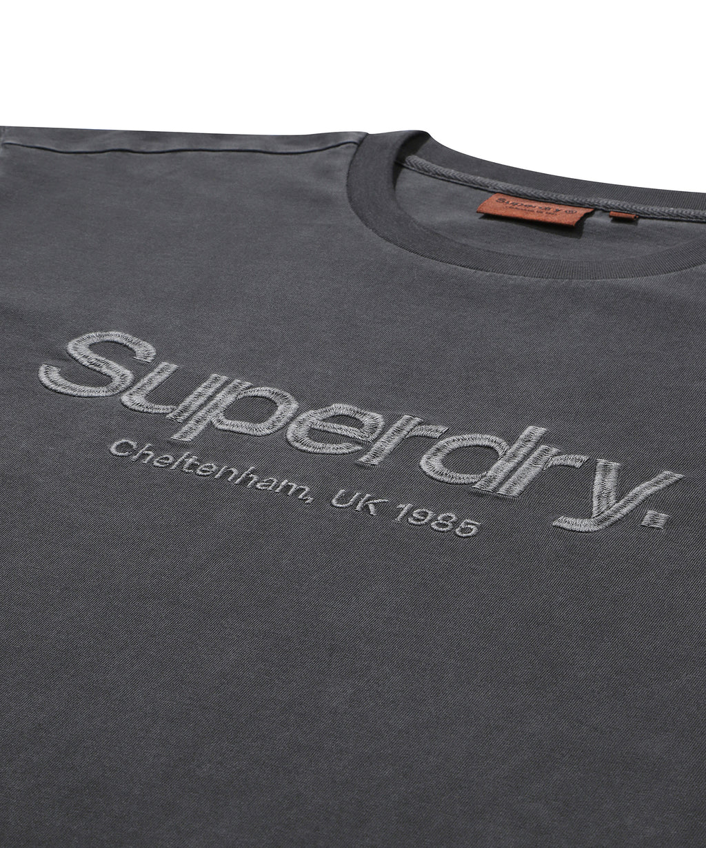 Core Mono Logo T-Shirt - D/Grey  - Superdry Singapore
