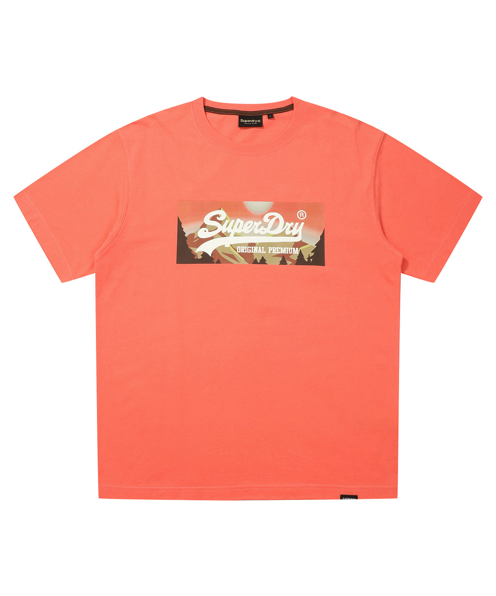 Mountain Logo T-Shirt - Coral  - Superdry Singapore