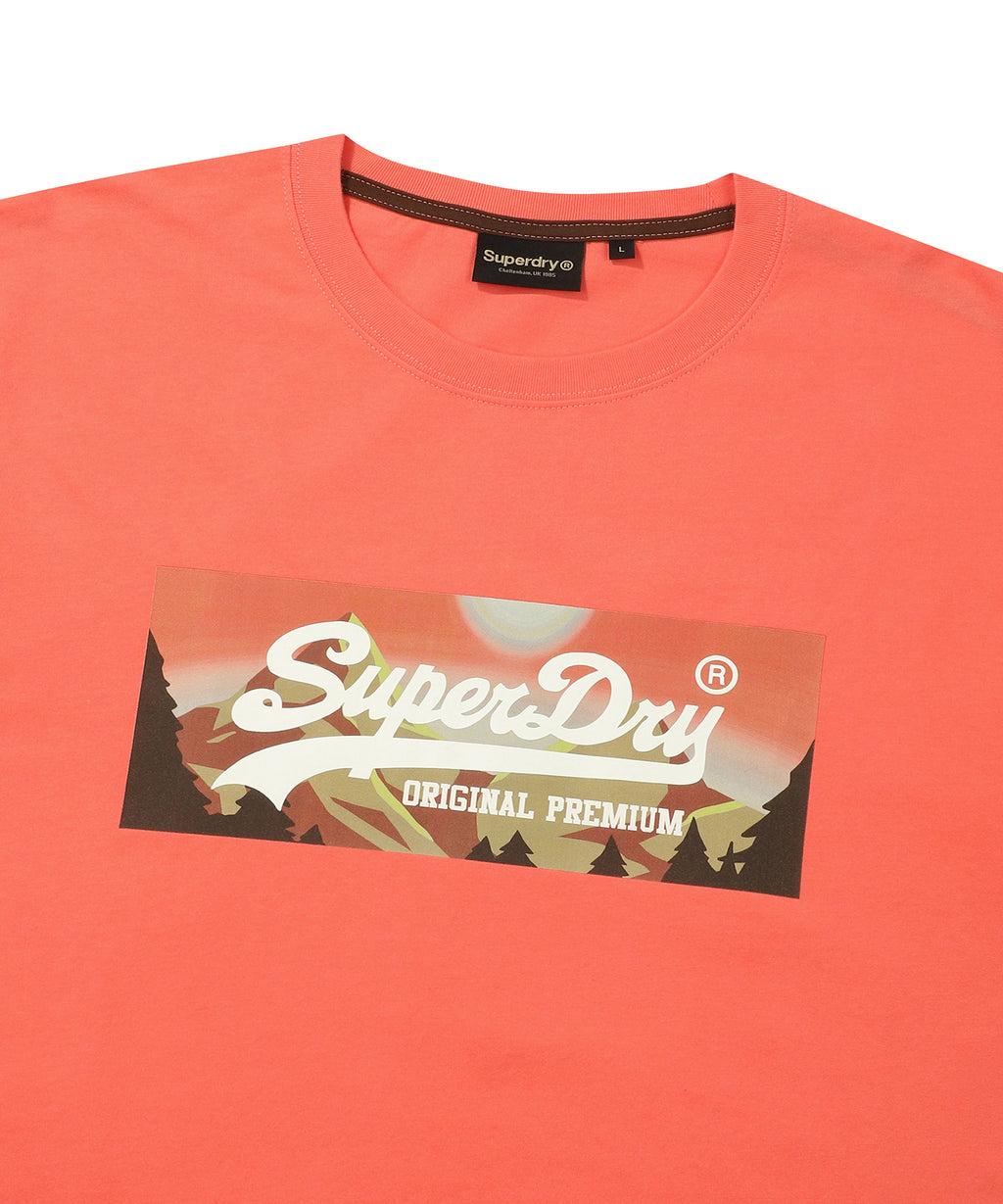Mountain Logo T-Shirt - Coral  - Superdry Singapore