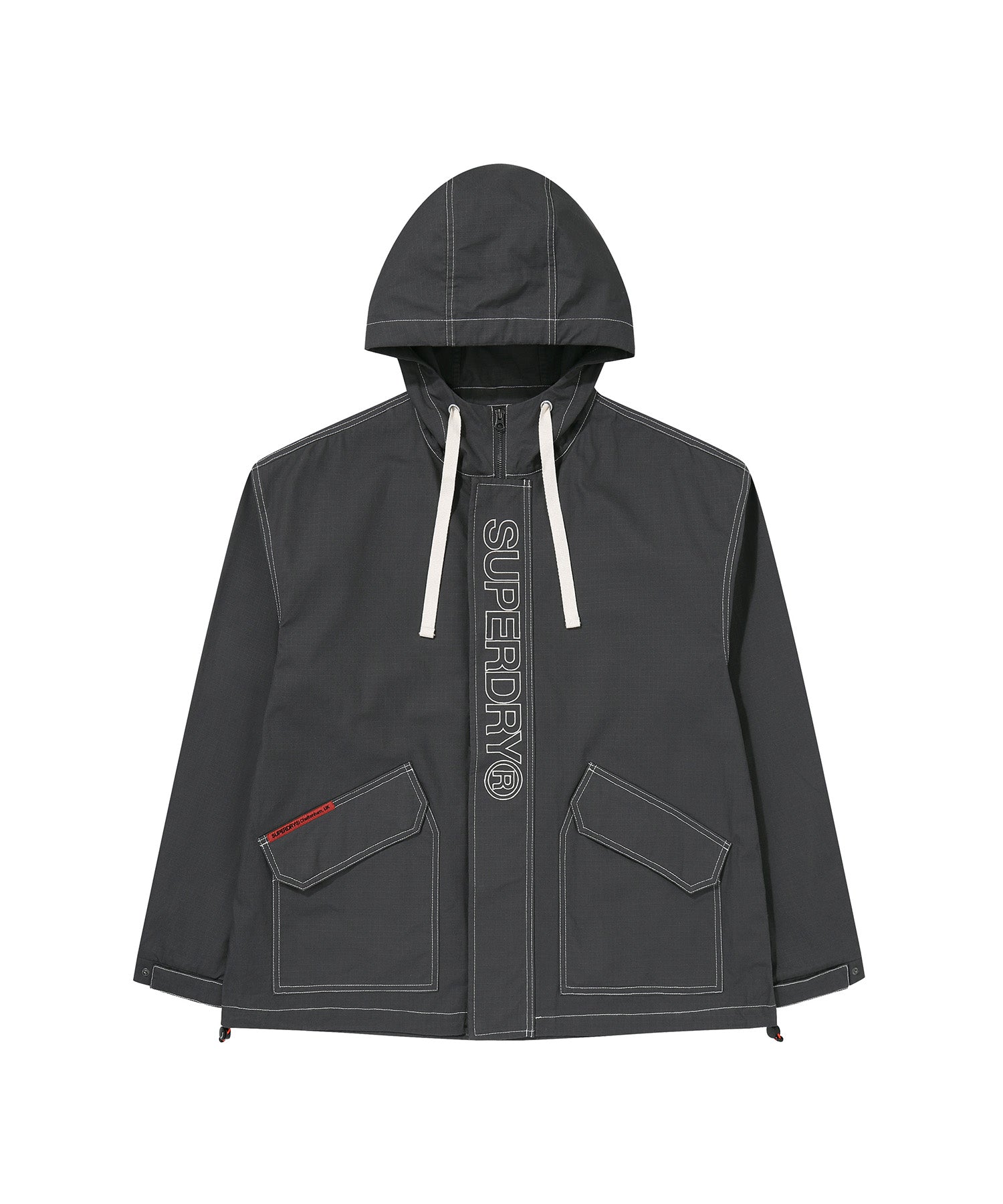 Essential Windbreaker Jacket - Charcoal  - Superdry Singapore