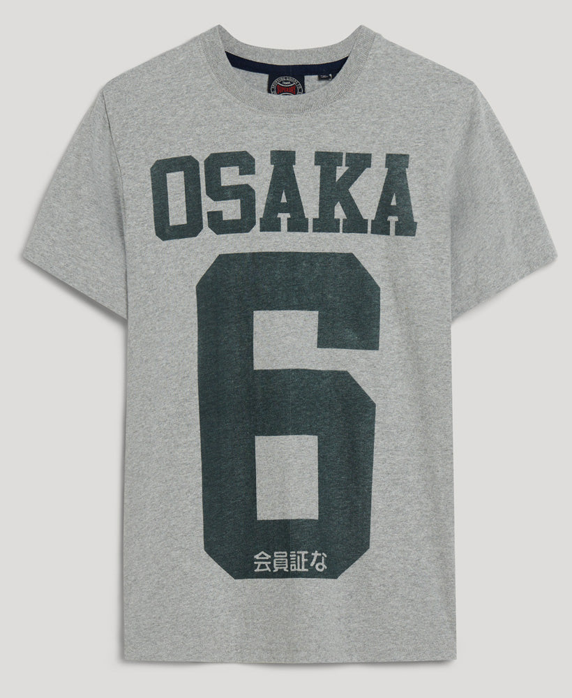Osaka Graphic T Shirt - Ash Grey Marl - Superdry Singapore