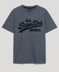 Embroidered Vintage Logo T-Shirt - Frosted Navy Grit - Superdry Singapore