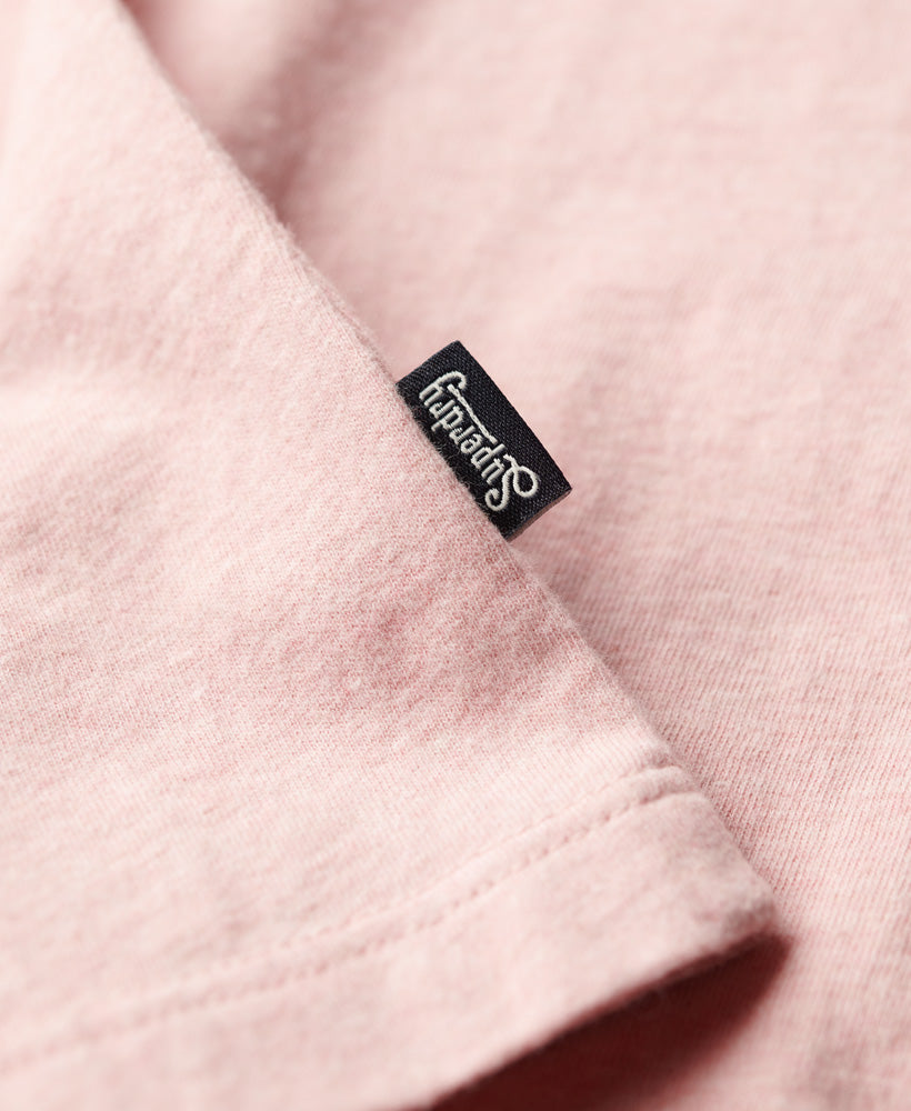Organic Cotton Essential Logo Raglan T-Shirt - Soft Pink/Mariner Navy - Superdry Singapore