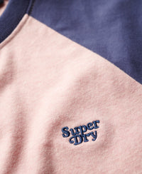 Organic Cotton Essential Logo Raglan T-Shirt - Soft Pink/Mariner Navy - Superdry Singapore