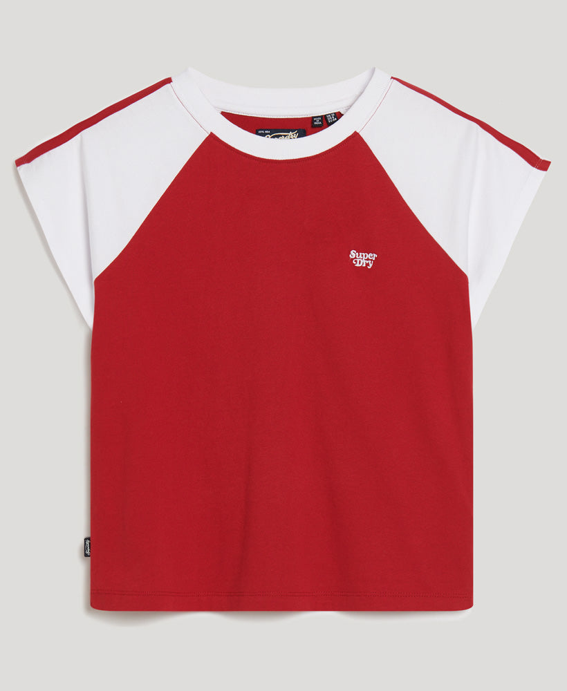 Essential Logo Retro T-Shirt - Barn Door Red/Optic - Superdry Singapore