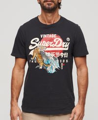 Tokyo Graphic T Shirt - Bison Black - Superdry Singapore