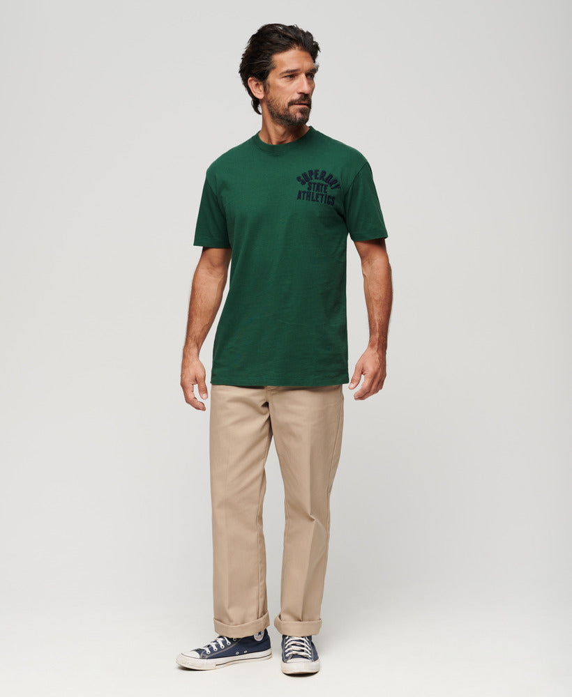 Embroidered Superstate Athletic Logo T-Shirt - Pine Green - Superdry Singapore