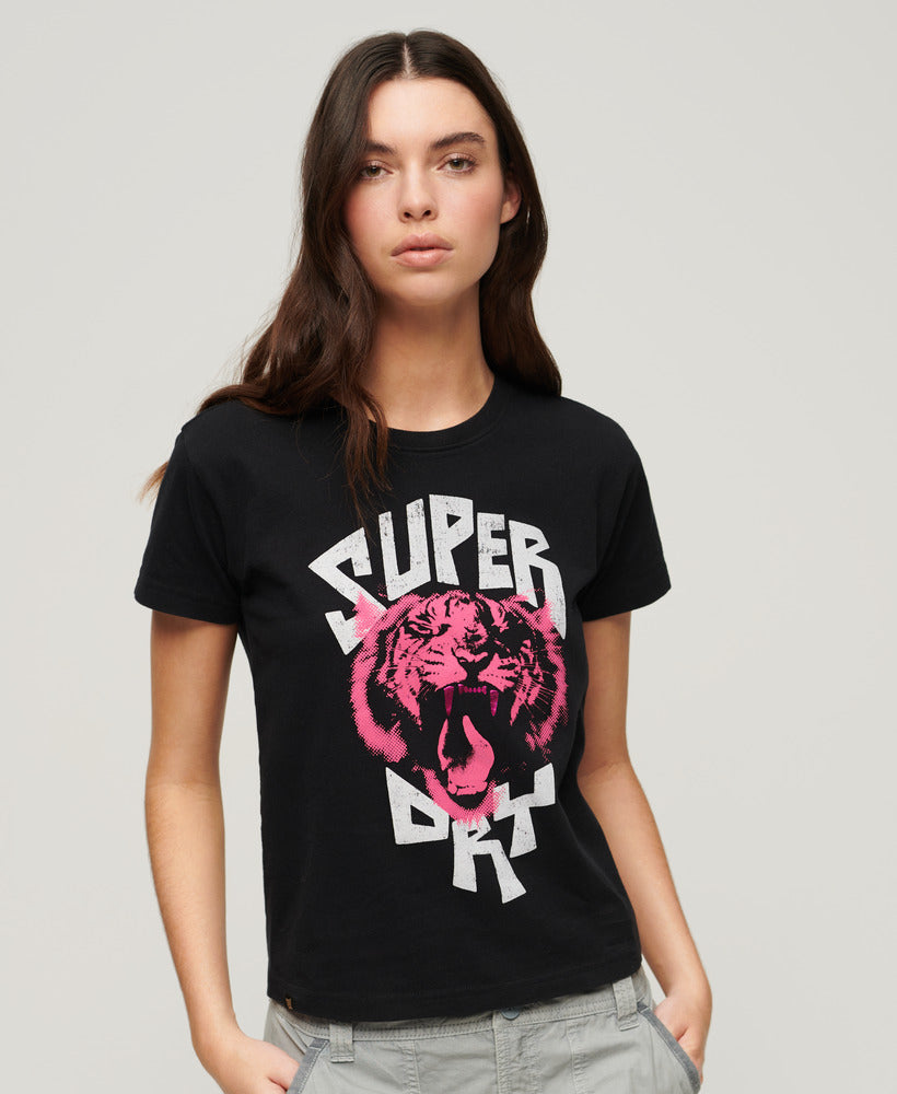 Lo-Fi Rock Graphic T-Shirt - Jet Black - Superdry Singapore