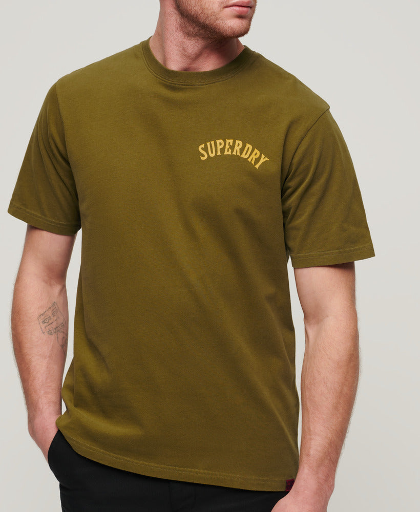 Tattoo Graphic Loose Fit T-Shirt - Fir Green - Superdry Singapore