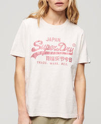 Metallic Vl Relaxed T Shirt - Mauve Chalk Pink - Superdry Singapore