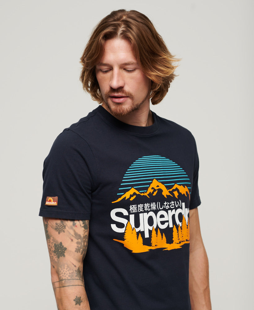 Great Outdoors Graphic T-Shirt - Eclipse Navy - Superdry Singapore