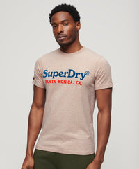 Venue Duo Logo T Shirt - Lavin Beige Marl - Superdry Singapore