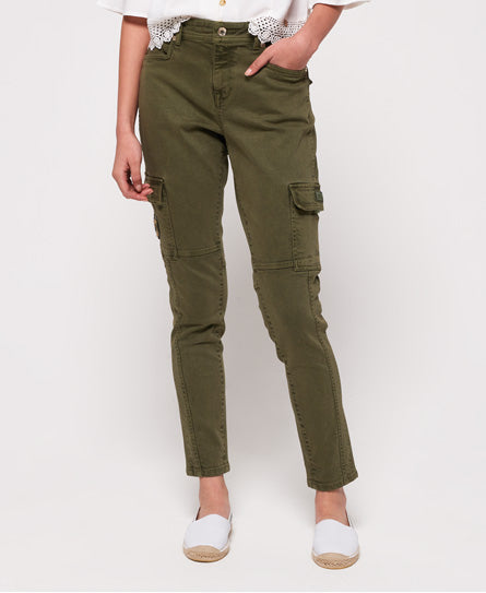 Daisey Skinny Cargo Trousers - Green - Superdry Singapore