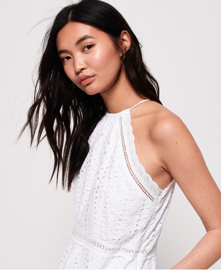 Teagan Halter Dress - White - Superdry Singapore