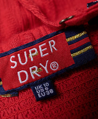 Jayde Tie Front Midi Dress - Red - Superdry Singapore