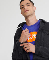 Core Logo Tag Tee - Blue - Superdry Singapore