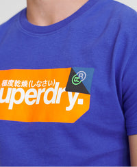 Core Logo Tag Tee - Blue - Superdry Singapore
