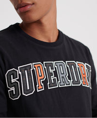 Crafted Casuals Applique S/S - Black - Superdry Singapore