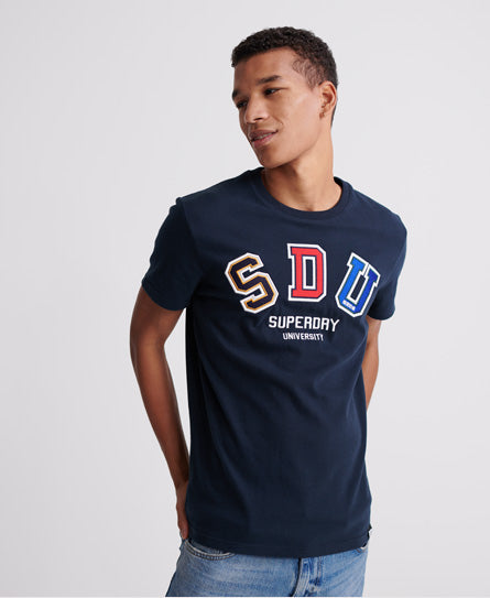 Crafted Casuals Applique S/S - Eclipse Navy - Superdry Singapore