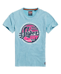 Acid Graphics Mid Weight Tee - Blue - Superdry Singapore