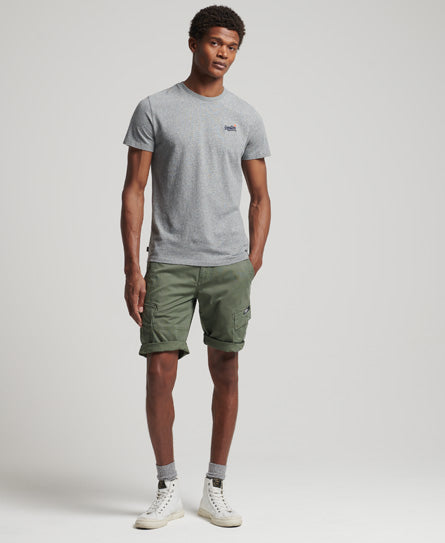 Organic Cotton Vintage Embroidered T-Shirt - Grey - Superdry Singapore