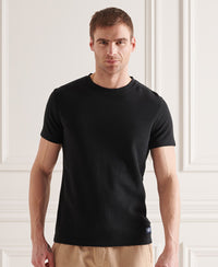 Organic Cotton Micro Texture T-Shirt - Black - Superdry Singapore
